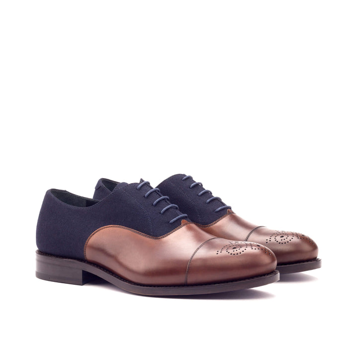Men's Oxford Shoes Leather Goodyear Welt Blue Brown 3271 3- MERRIMIUM