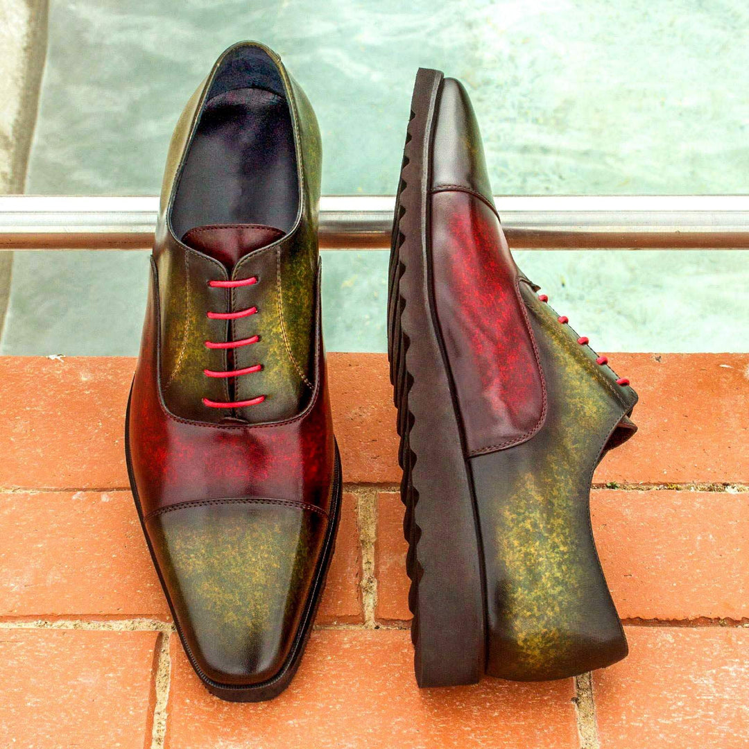 Men's Oxford Shoes Patina Burgundy Green 2506 1- MERRIMIUM--GID-1557-2506