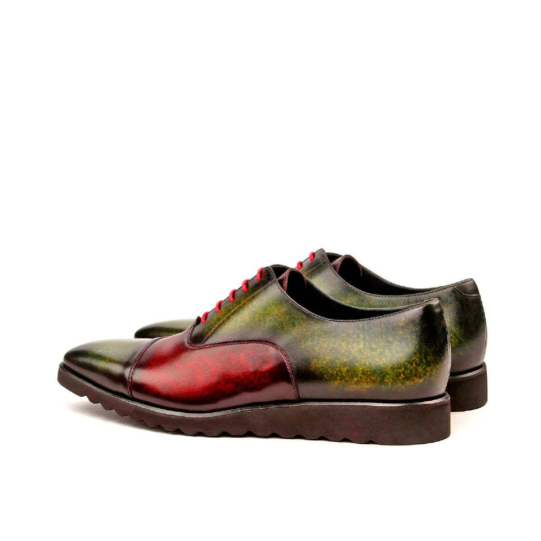 Men's Oxford Shoes Patina Burgundy Green 2506 4- MERRIMIUM