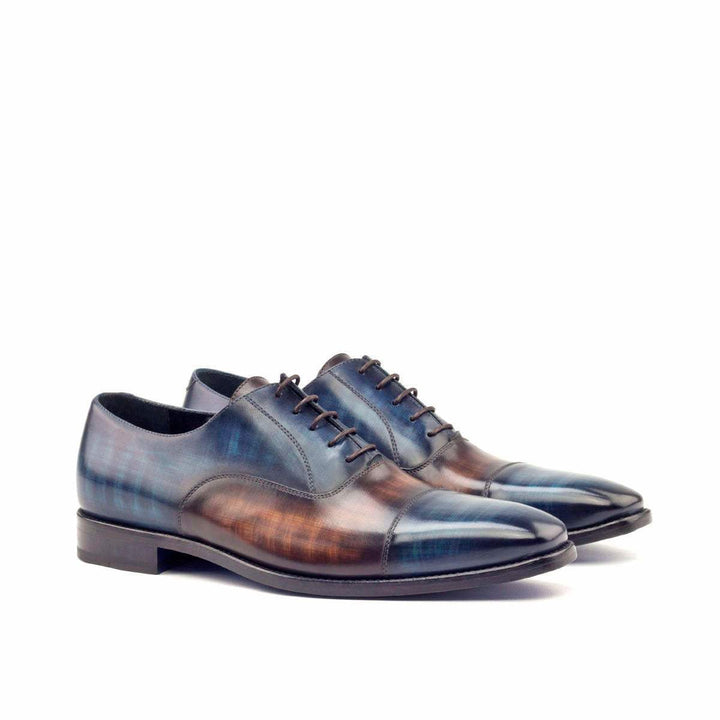 Men's Oxford Shoes Patina Leather Blue Brown 2770 3- MERRIMIUM