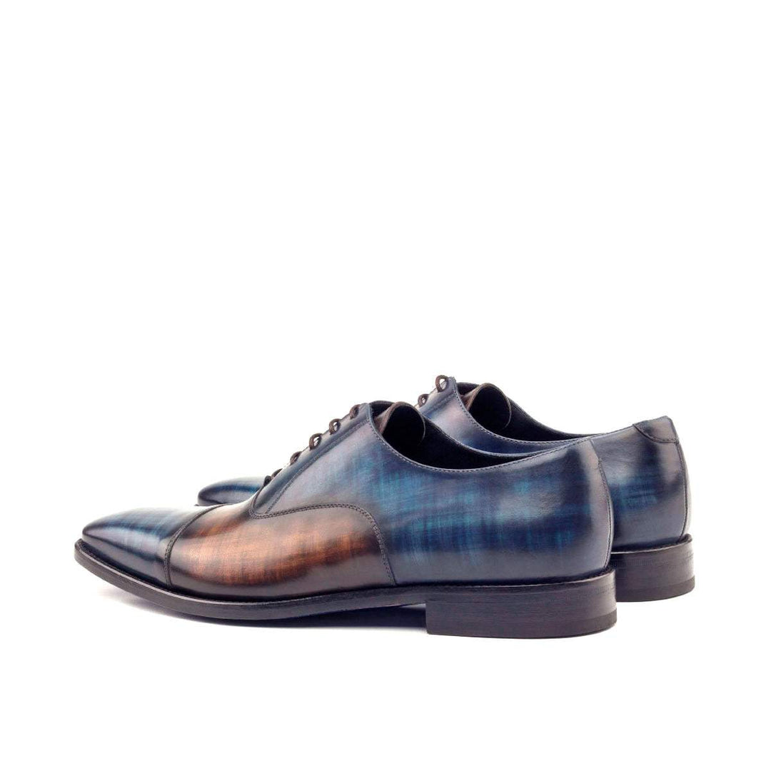 Men's Oxford Shoes Patina Leather Blue Brown 2770 4- MERRIMIUM