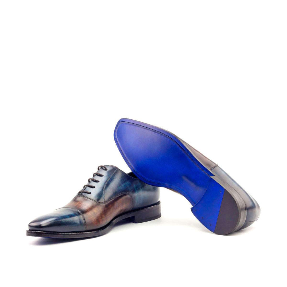 Men's Oxford Shoes Patina Leather Blue Brown 2770 2- MERRIMIUM