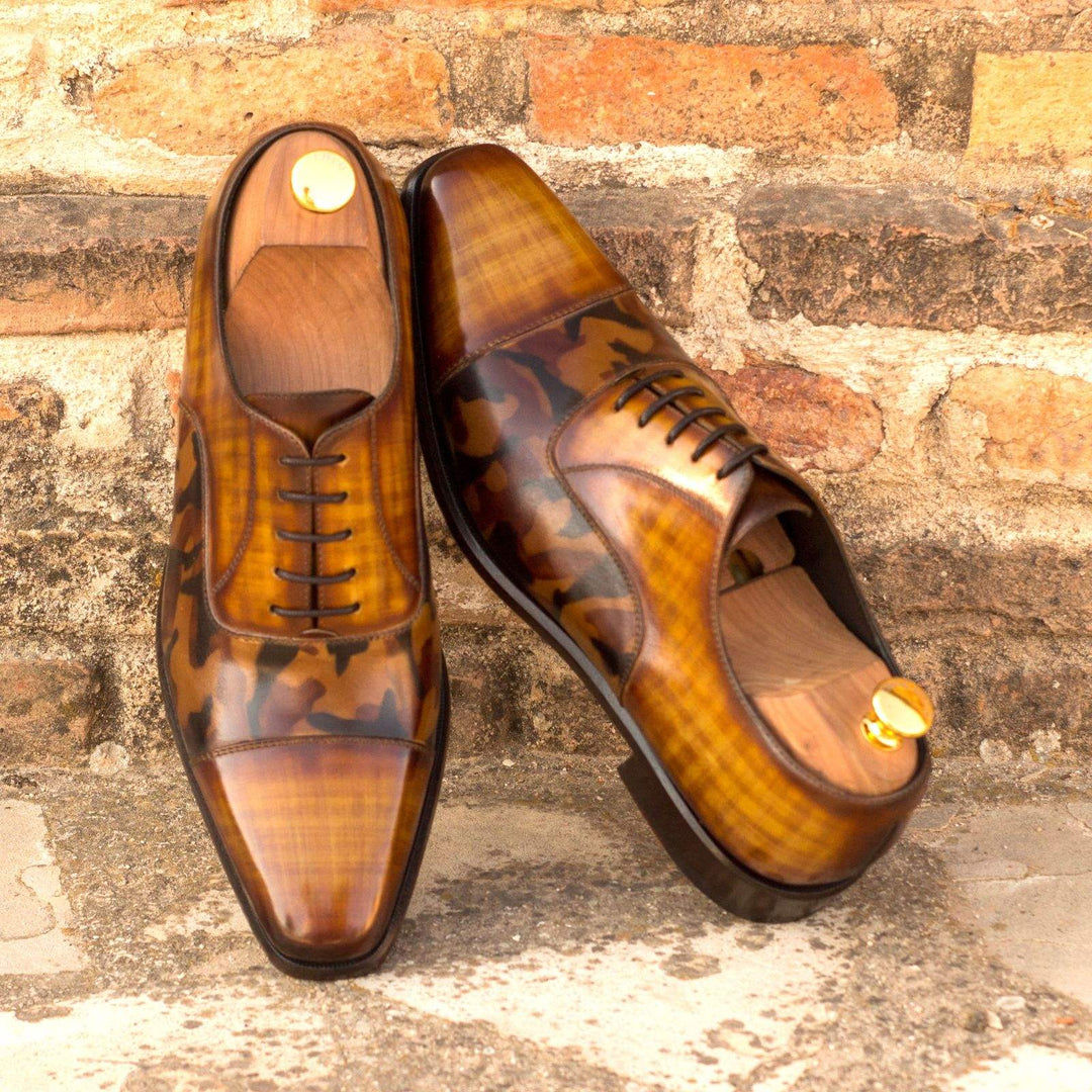 Men's Oxford Shoes Patina Leather Brown 3643 1- MERRIMIUM--GID-1557-3643