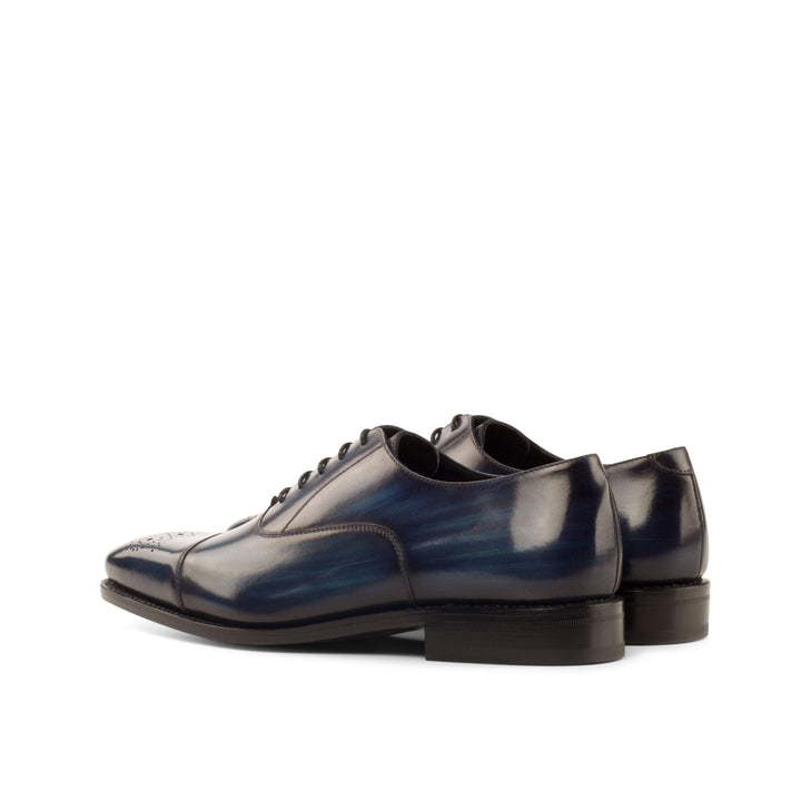 Men's Oxford Shoes Patina Leather Goodyear Welt Blue 3799 4- MERRIMIUM