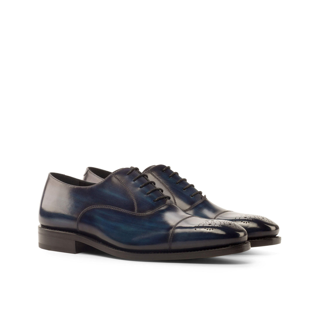 Men's Oxford Shoes Patina Leather Goodyear Welt Blue 3799 3- MERRIMIUM