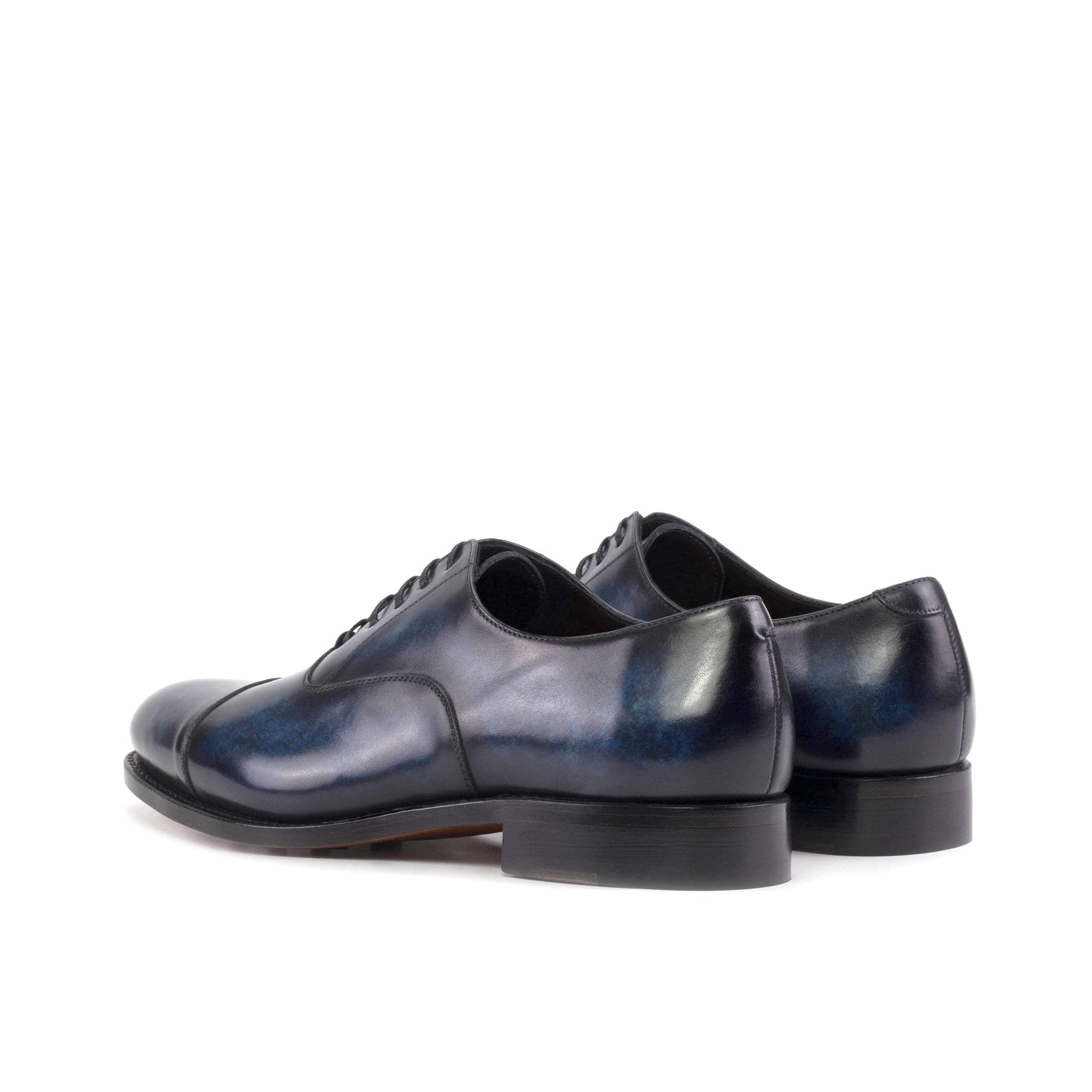 Men's Oxford Shoes Patina Leather Goodyear Welt Blue 5635 4- MERRIMIUM