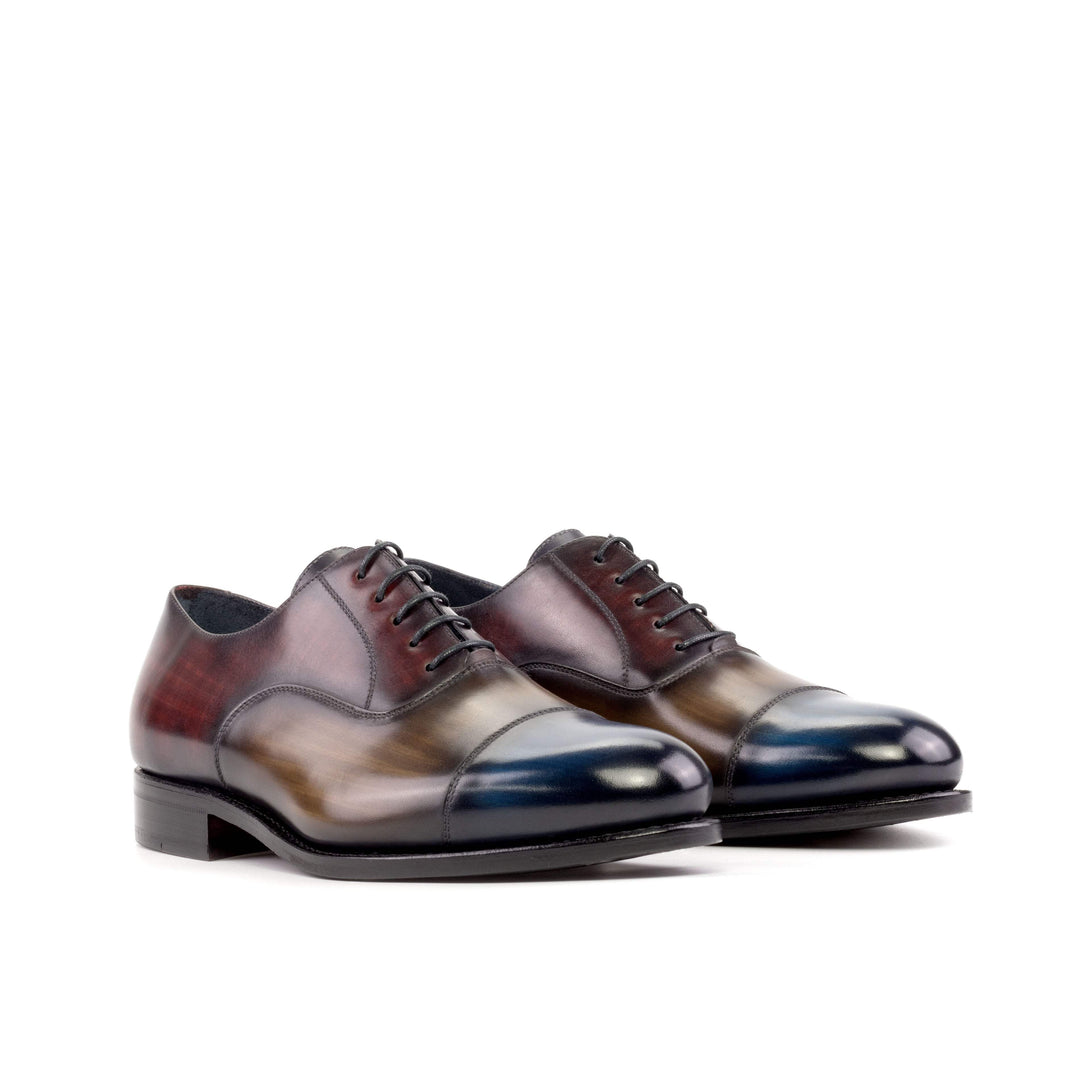 Men's Oxford Shoes Patina Leather Goodyear Welt Burgundy Violet 5214 3- MERRIMIUM