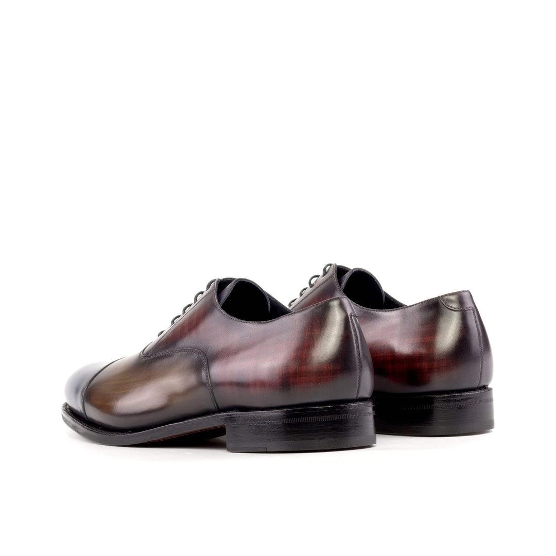 Men's Oxford Shoes Patina Leather Goodyear Welt Burgundy Violet 5214 4- MERRIMIUM