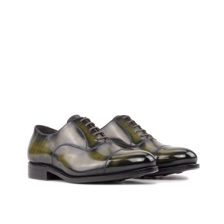 Men's Oxford Shoes Patina Leather Goodyear Welt Green 5546 3- MERRIMIUM