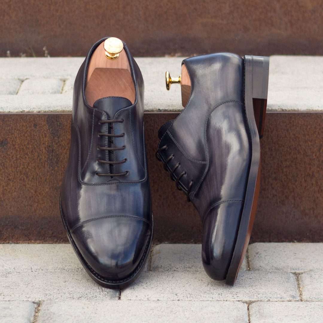 Men's Oxford Shoes Patina Leather Goodyear Welt Grey 3301 1- MERRIMIUM--GID-2446-3301