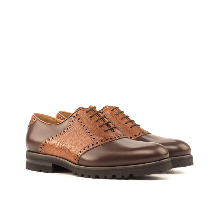 Men's Saddle Shoes Leather Dark Brown Brown 3717 3- MERRIMIUM