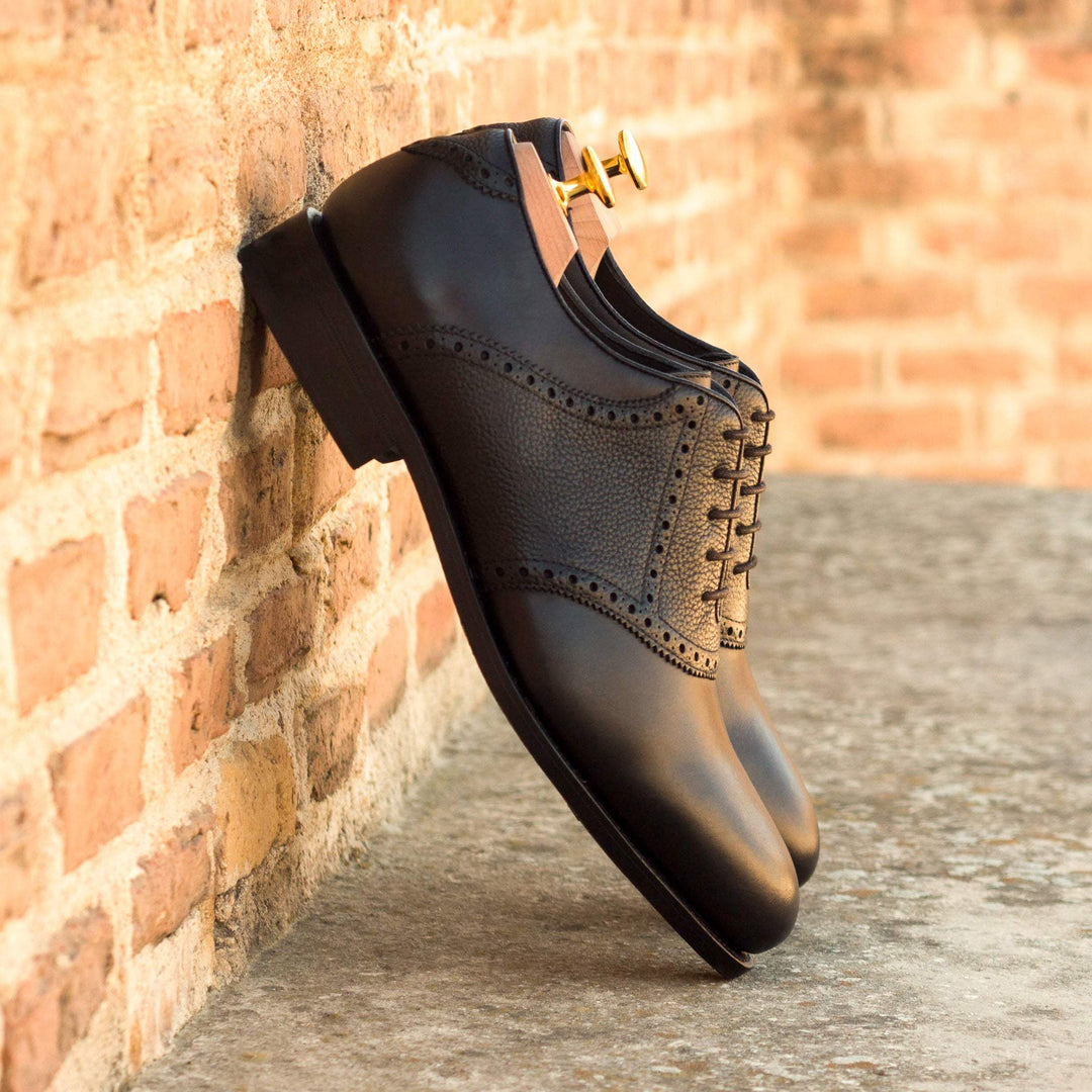 Men's Saddle Shoes Leather Goodyear Welt Black 3447 1- MERRIMIUM--GID-2481-3447