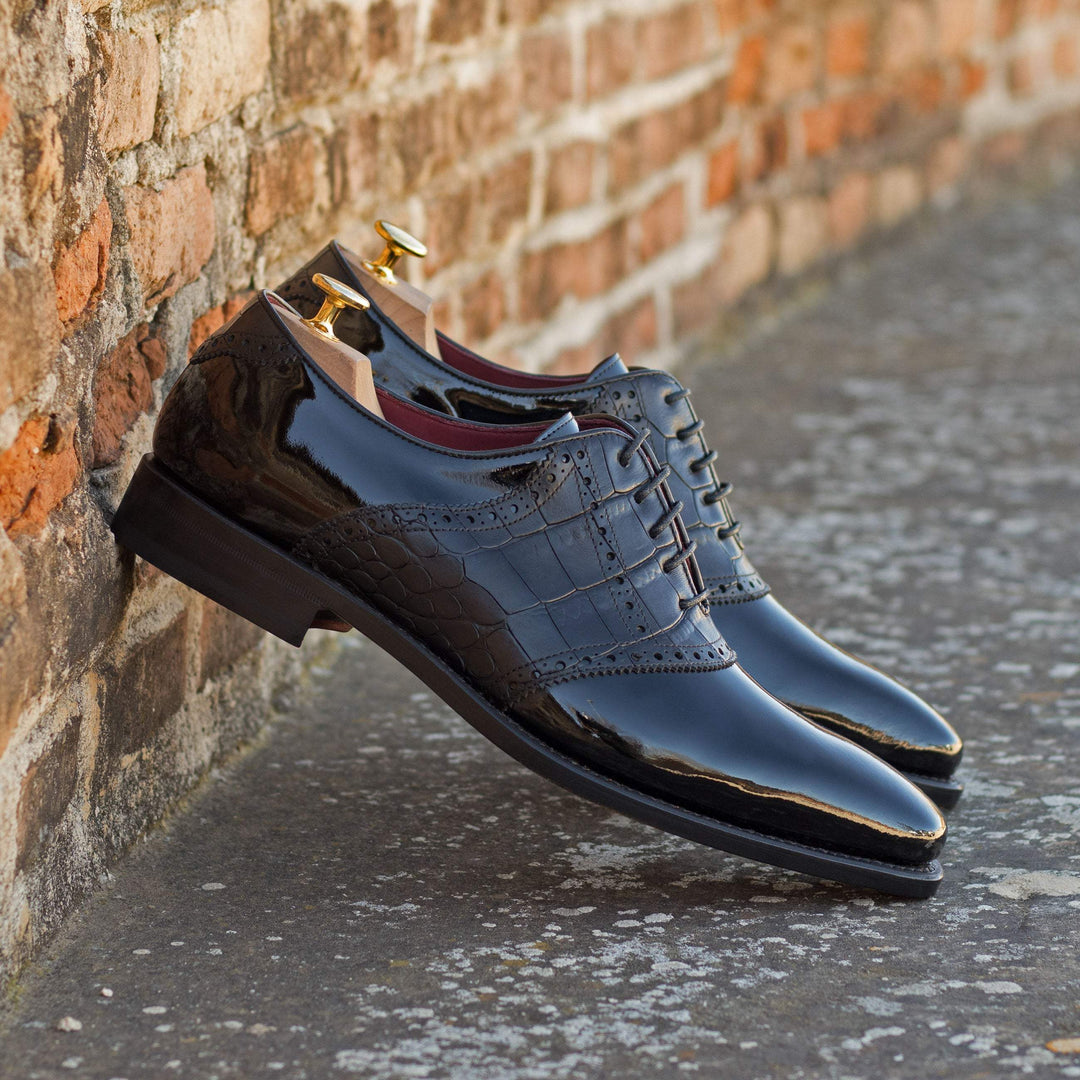 Men's Saddle Shoes Leather Goodyear Welt Black 5204 1- MERRIMIUM--GID-2484-5204
