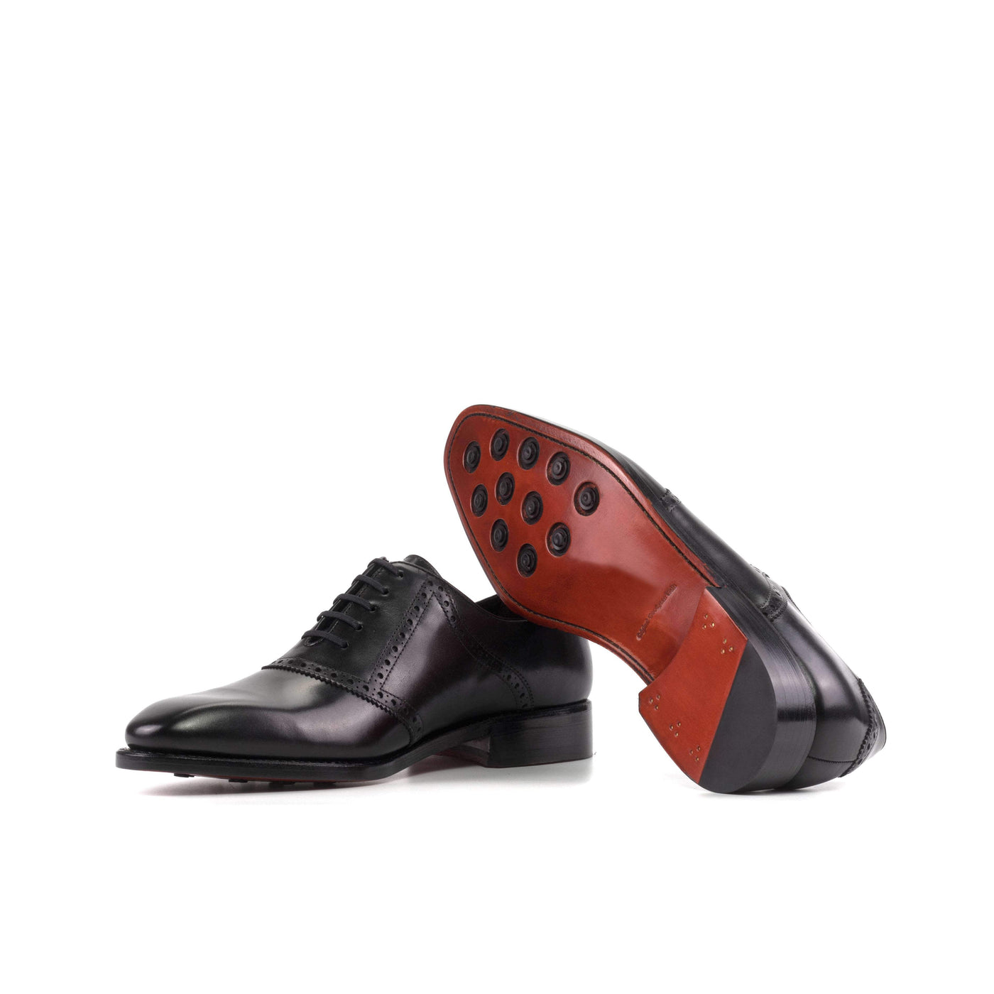 Men's Saddle Shoes Leather Goodyear Welt Black 5696 3- MERRIMIUM