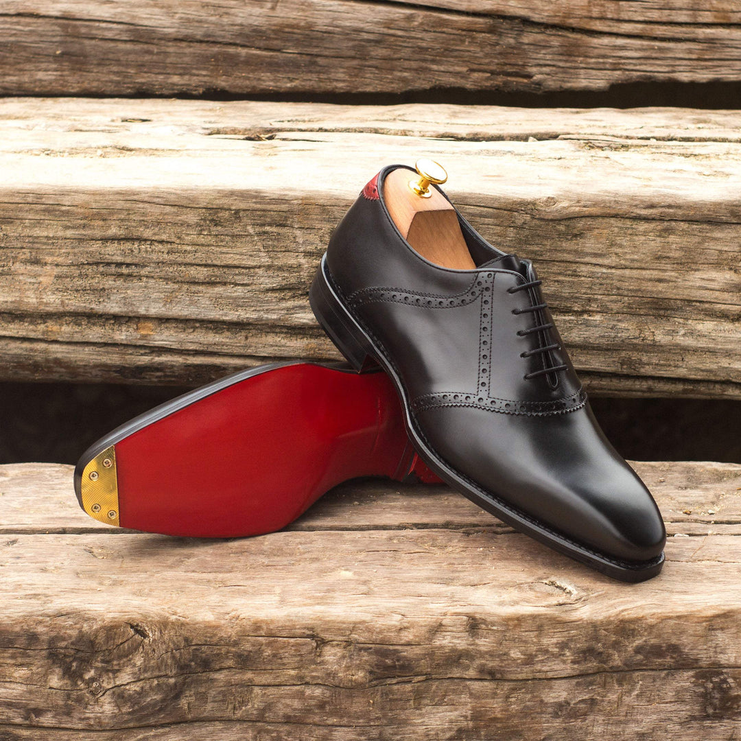 Men's Saddle Shoes Leather Goodyear Welt Black Red 3752 1- MERRIMIUM--GID-2607-3752