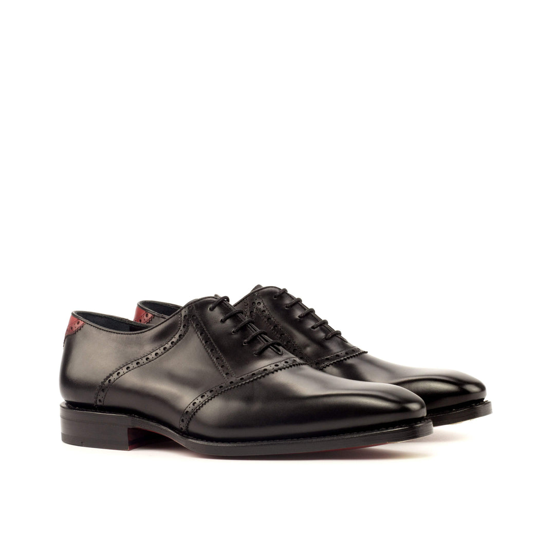 Men's Saddle Shoes Leather Goodyear Welt Black Red 3752 3- MERRIMIUM