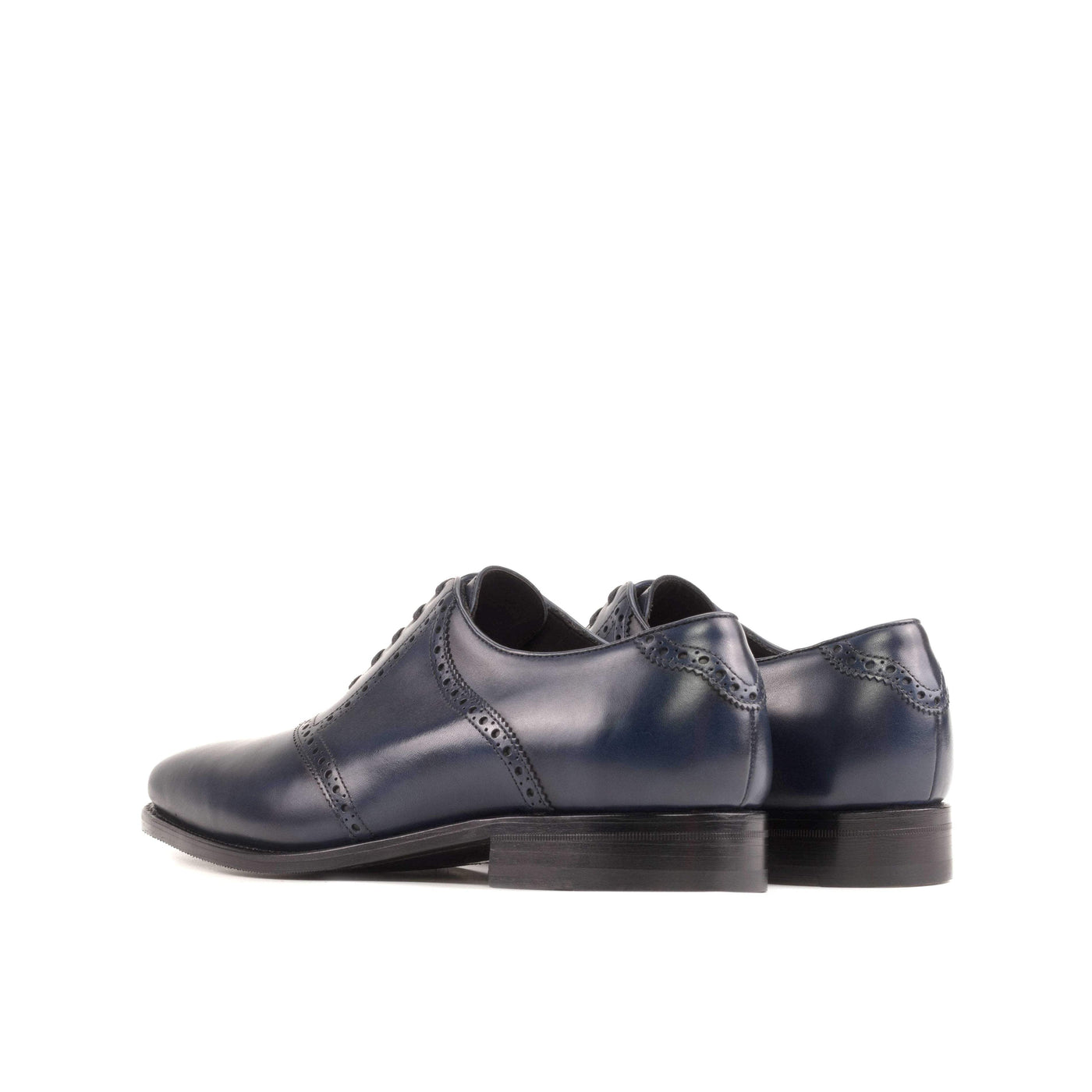 Men's Saddle Shoes Leather Goodyear Welt Blue 5520 4- MERRIMIUM