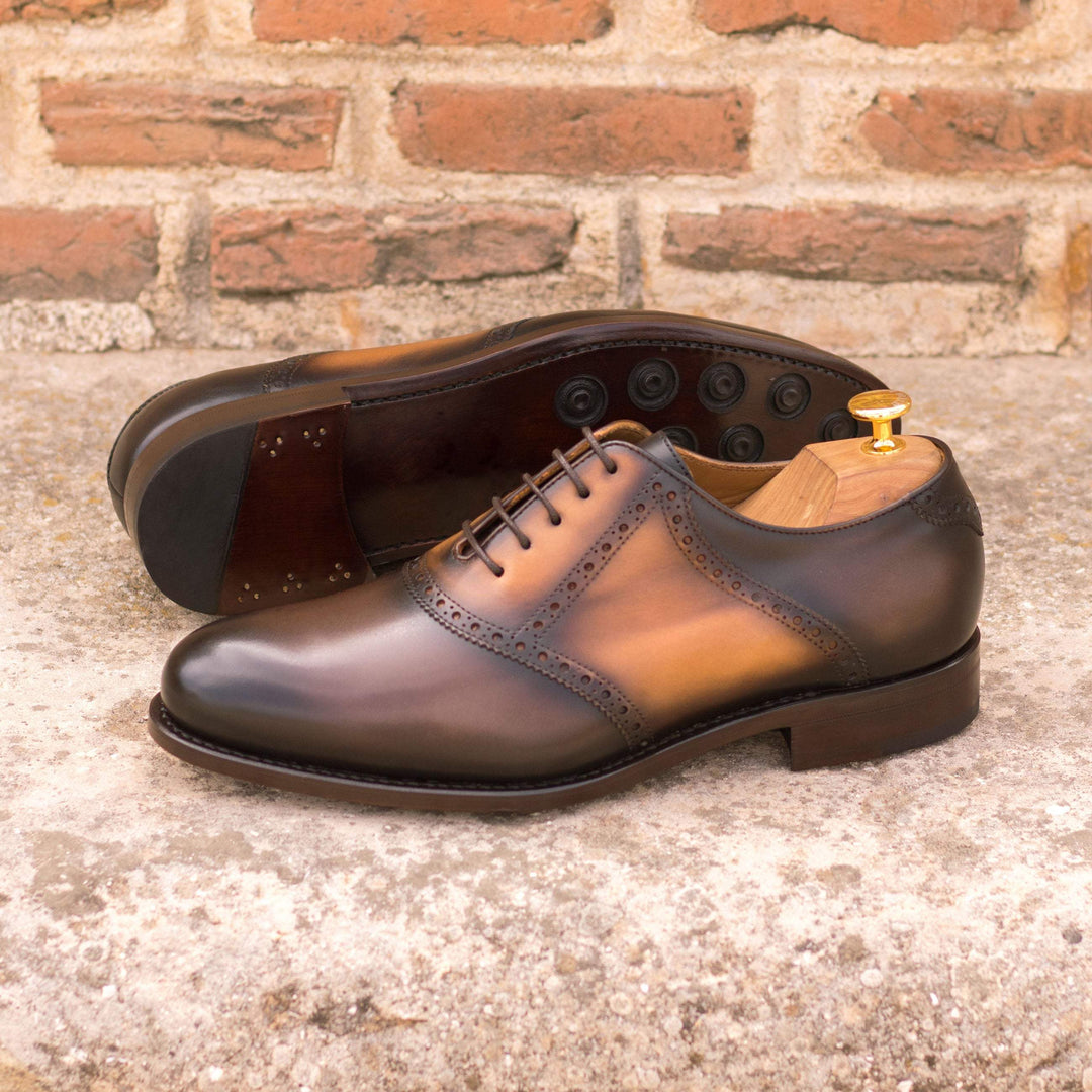 Men's Saddle Shoes Leather Goodyear Welt Brown Dark Brown 4816 1- MERRIMIUM--GID-2483-4816