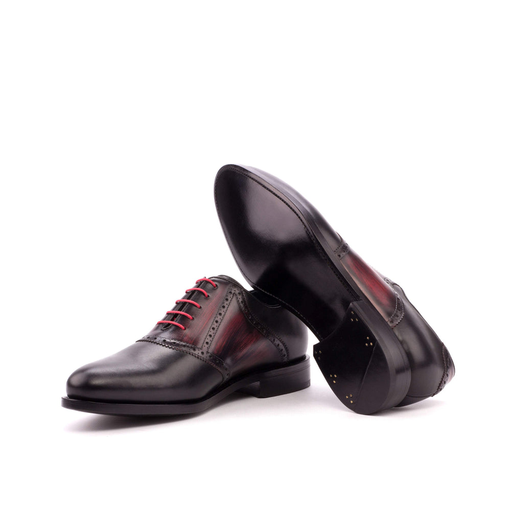 Men's Saddle Shoes Patina Leather Goodyear Welt Black Burgundy 3927 2- MERRIMIUM