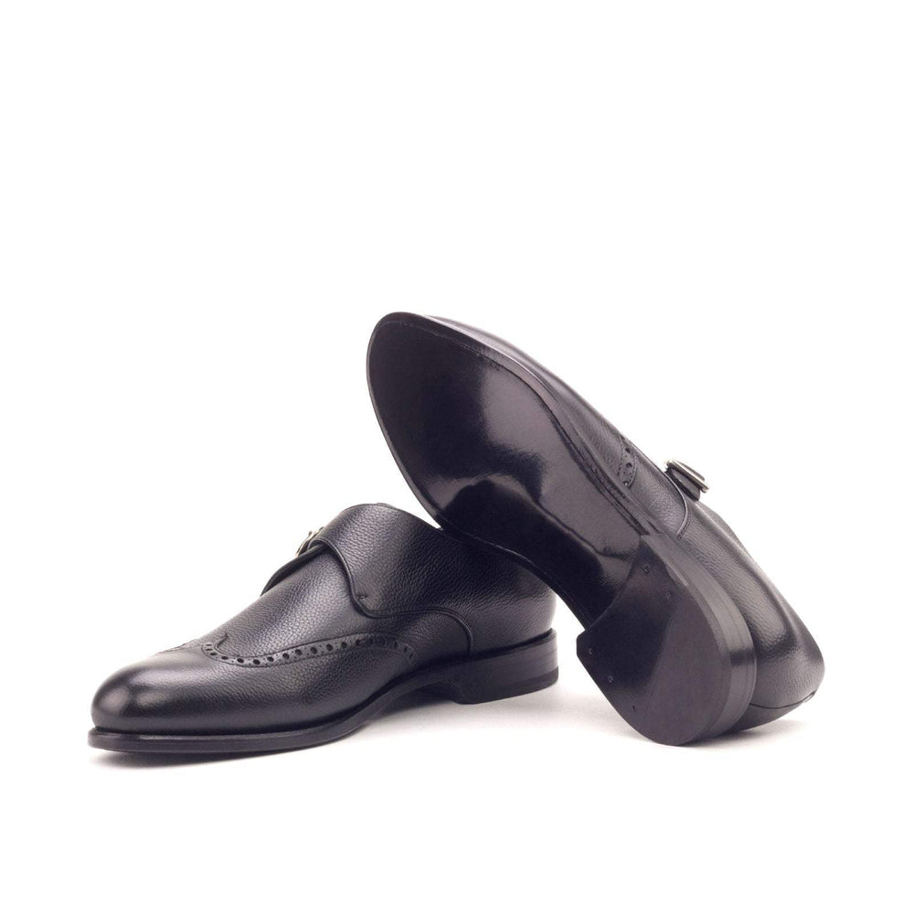Men's Single Monk Shoes Leather Black 2973 2- MERRIMIUM