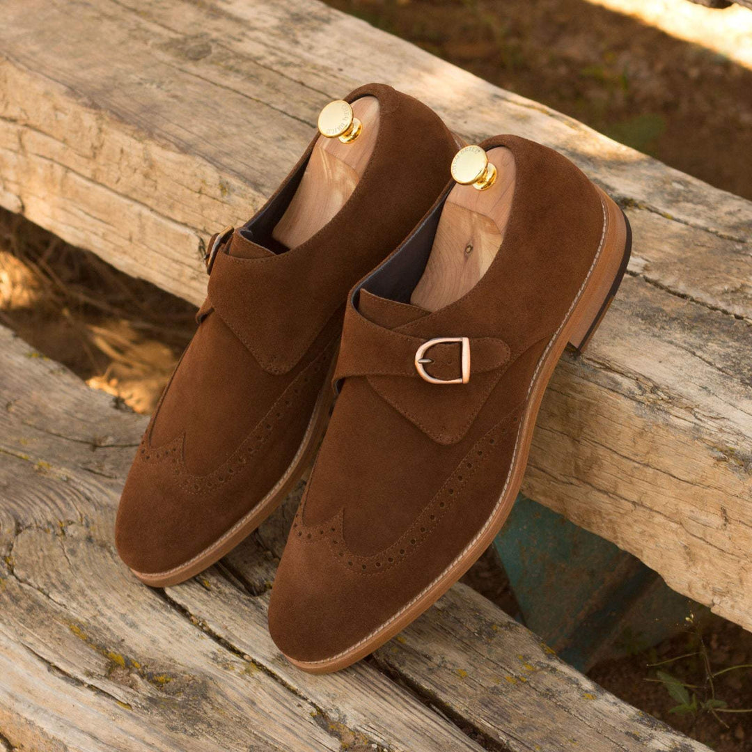 Men's Single Monk Shoes Leather Brown 2824 1- MERRIMIUM--GID-1373-2824