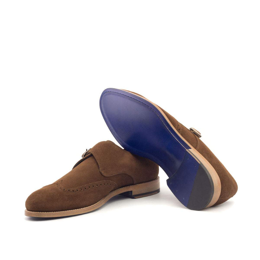 Men's Single Monk Shoes Leather Brown 2824 2- MERRIMIUM