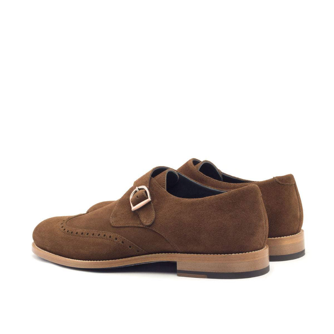 Men's Single Monk Shoes Leather Brown 2824 4- MERRIMIUM