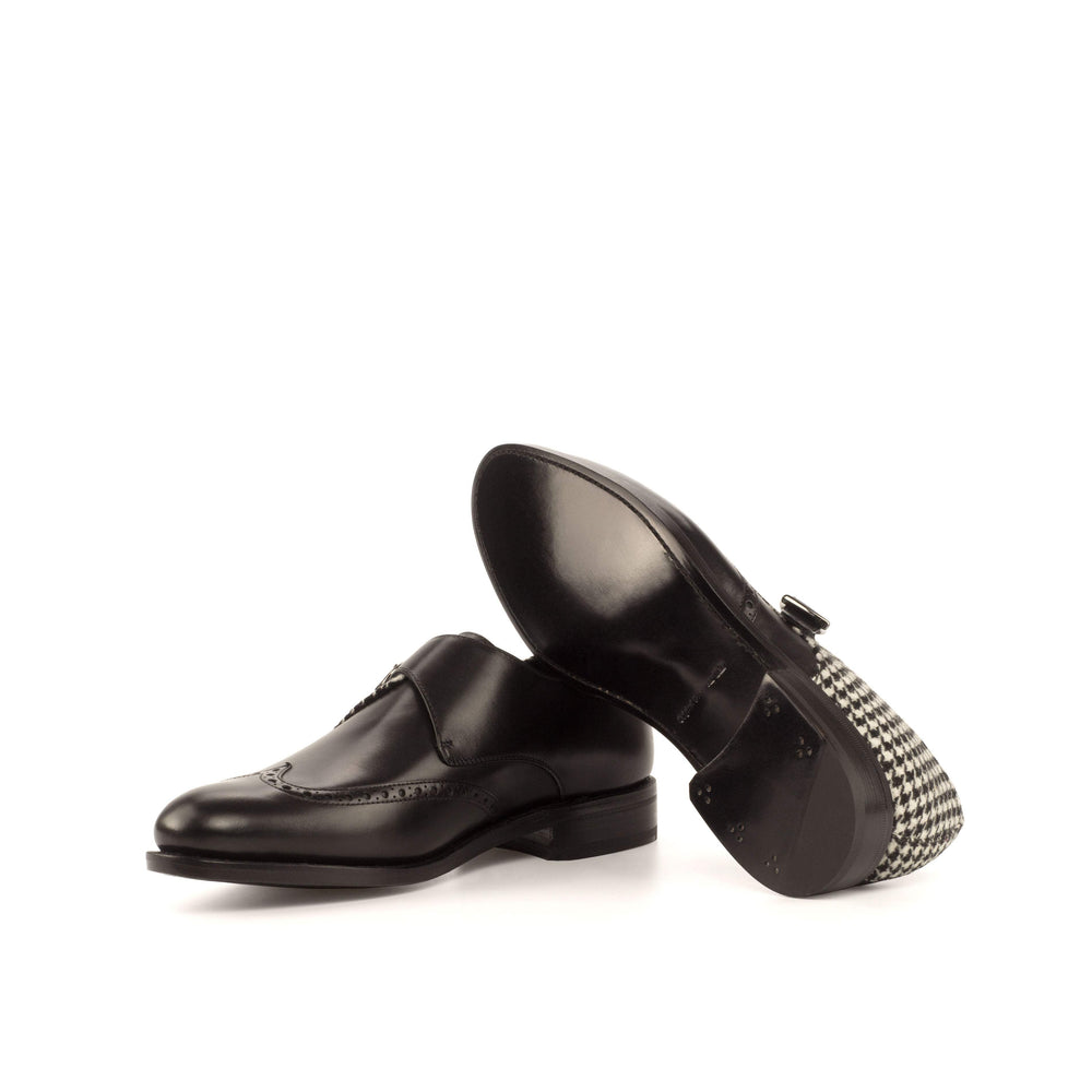 Men's Single Monk Shoes Leather Goodyear Welt Black 4286 2- MERRIMIUM