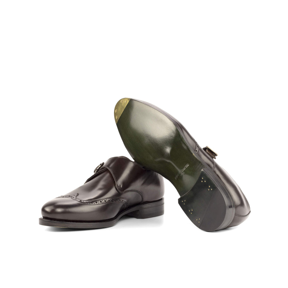Men's Single Monk Shoes Leather Goodyear Welt Dark Brown 4969 2- MERRIMIUM