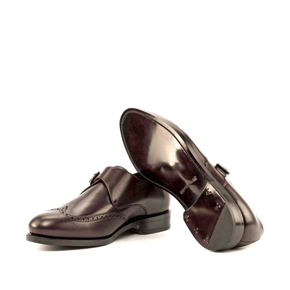 Men's Single Monk Shoes Leather Goodyear Welt Dark Brown 5019 2- MERRIMIUM