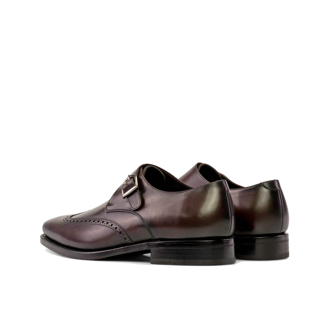 Men's Single Monk Shoes Leather Goodyear Welt Dark Brown 5321 4- MERRIMIUM