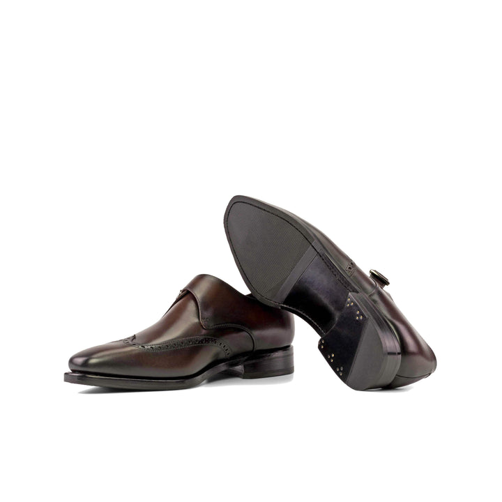 Men's Single Monk Shoes Leather Goodyear Welt Dark Brown 5321 3- MERRIMIUM
