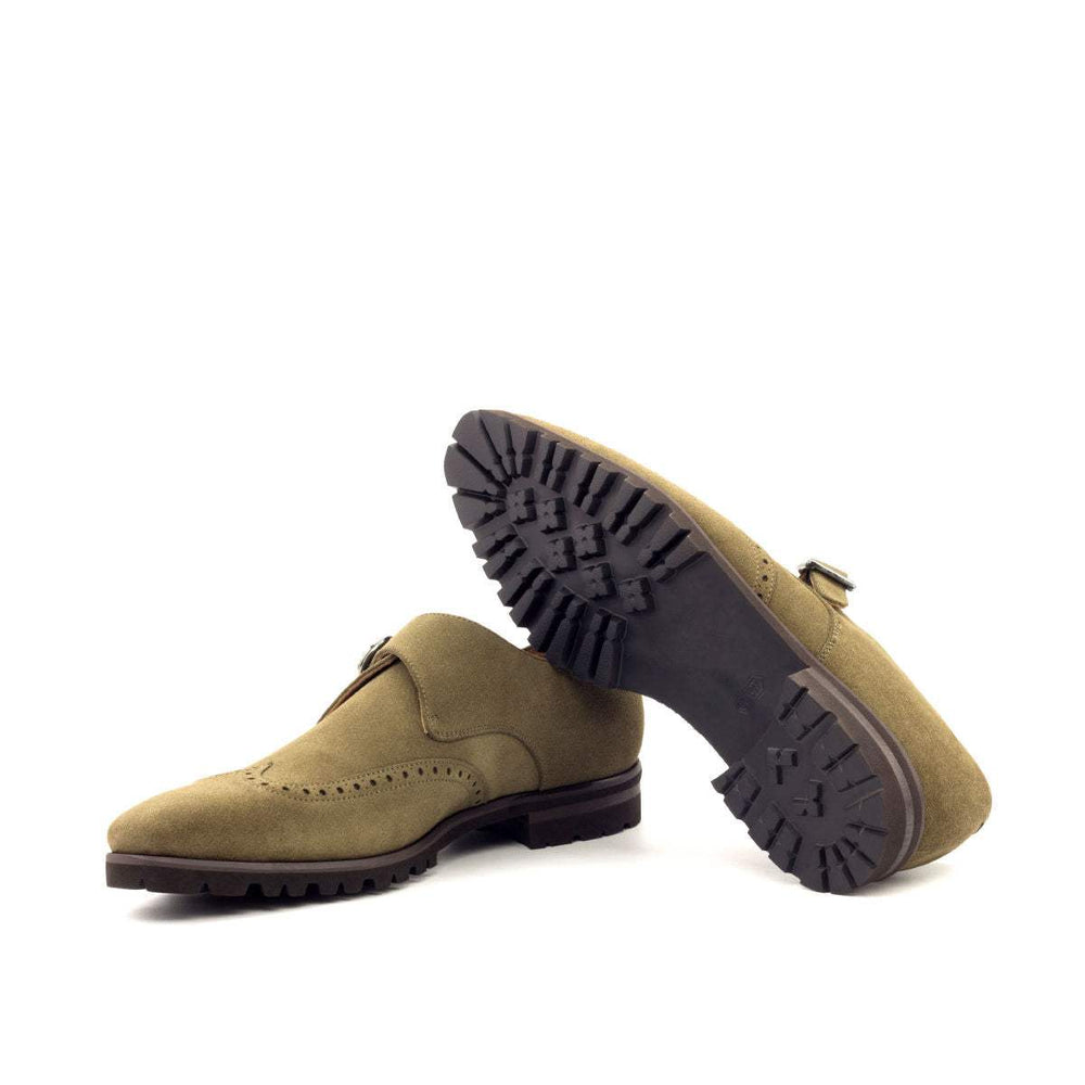 Men's Single Monk Shoes Leather Green 2733 2- MERRIMIUM