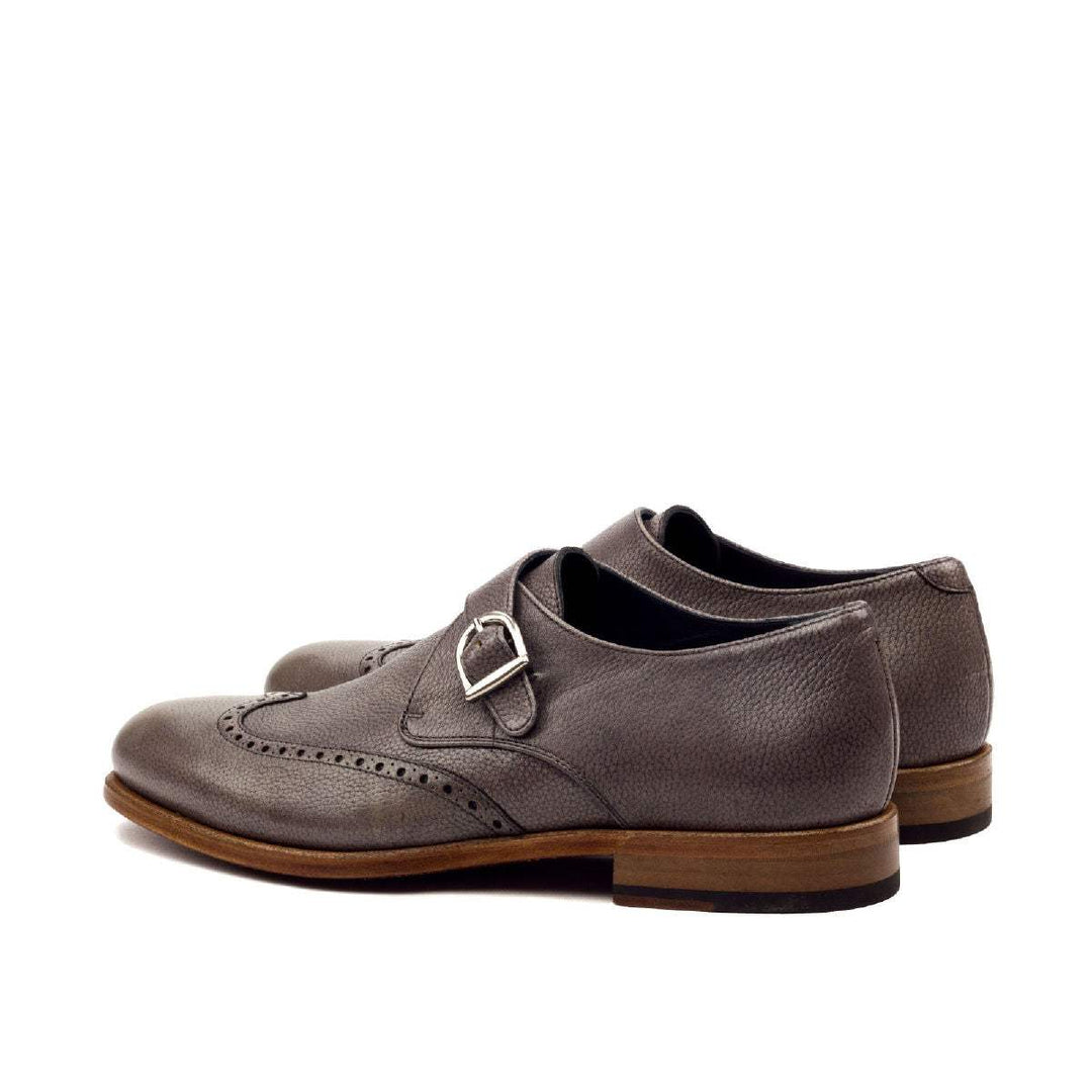 Men's Single Monk Shoes Leather Grey 2478 4- MERRIMIUM