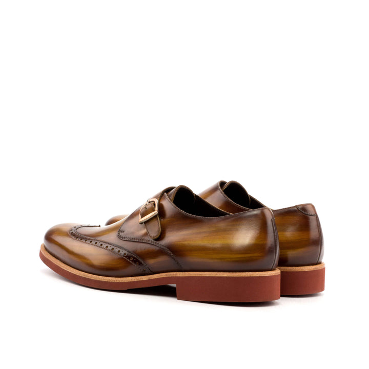 Men's Single Monk Shoes Patina Brown 3588 2- MERRIMIUM