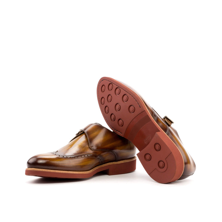 Men's Single Monk Shoes Patina Brown 3588 5- MERRIMIUM