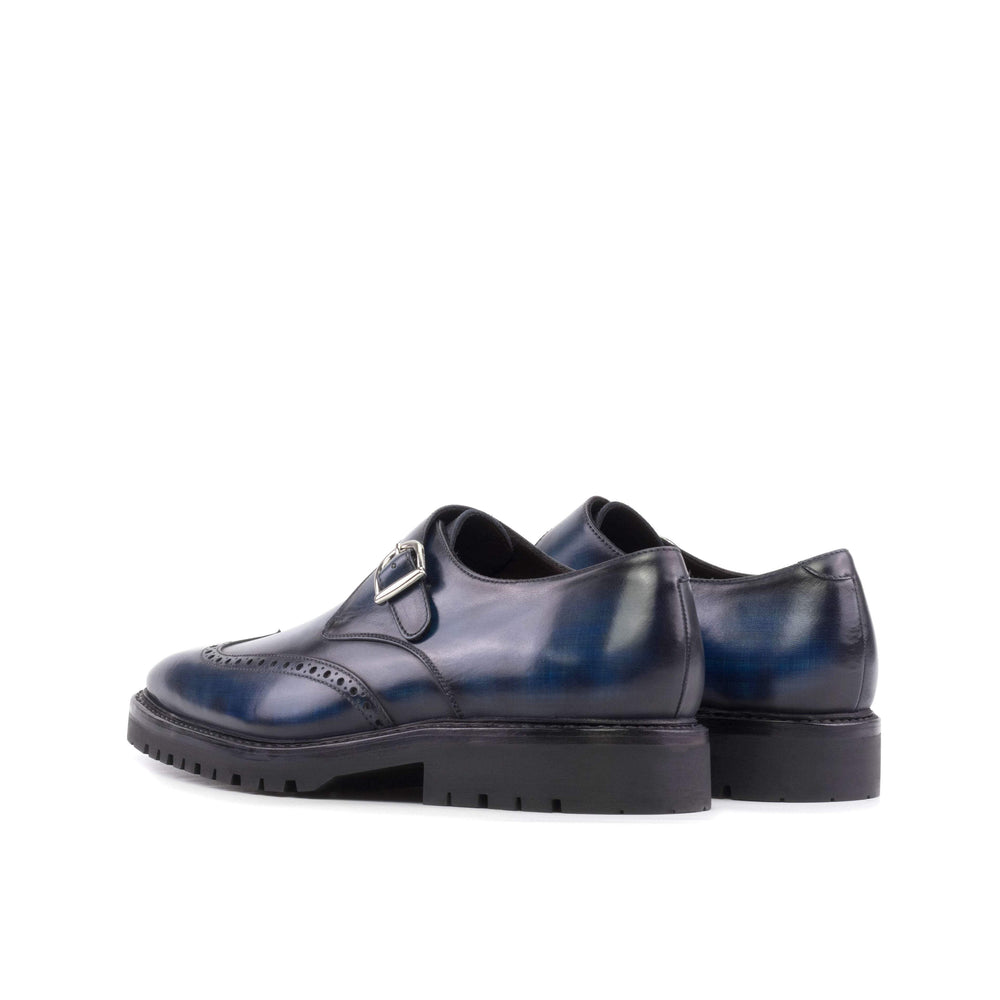 Men's Single Monk Shoes Patina Goodyear Welt Blue 5562 2- MERRIMIUM