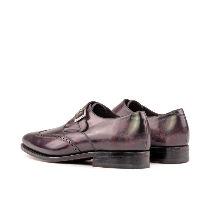 Men's Single Monk Shoes Patina Leather Goodyear Welt Violet 5425 4- MERRIMIUM