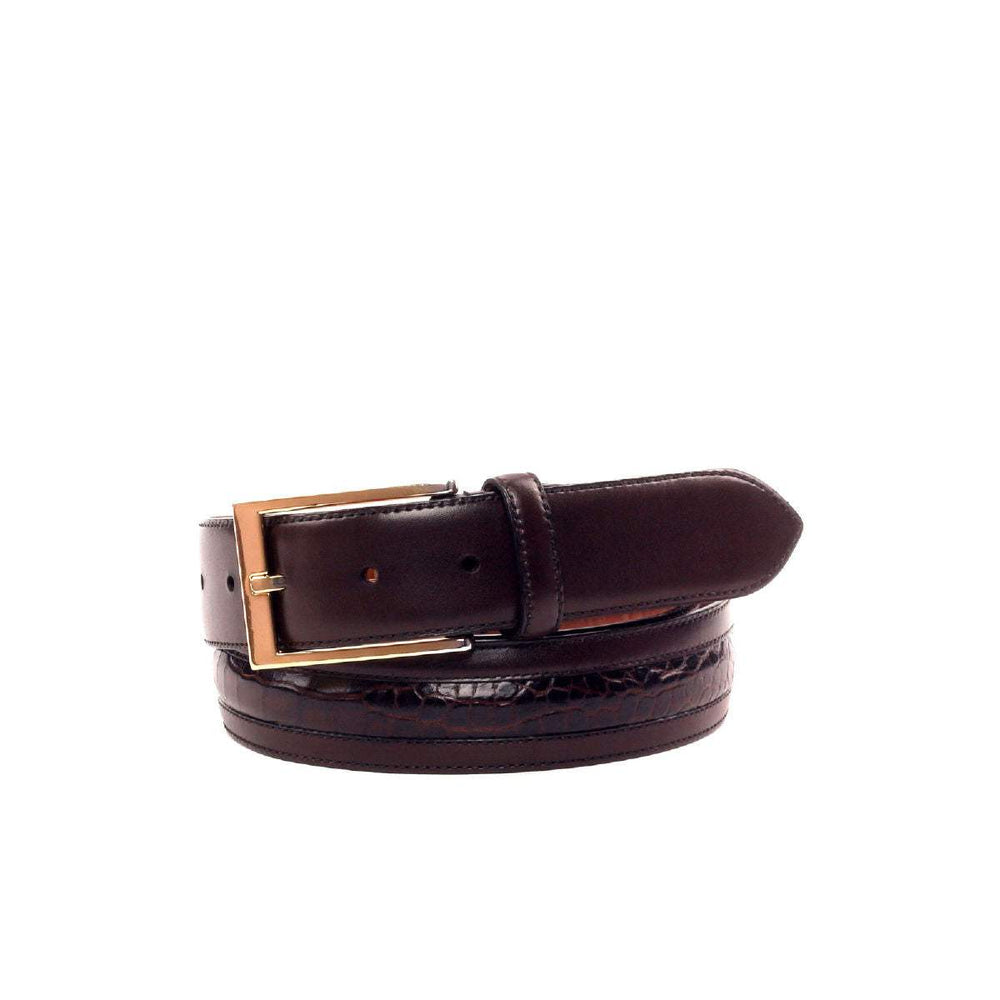 Men's Venice Belt Leather Brown Dark Brown 2484 2- MERRIMIUM