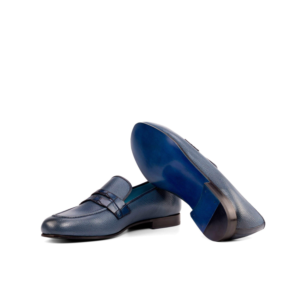 Men's Wellington Slippers Leather Blue Navy 4984 2- MERRIMIUM