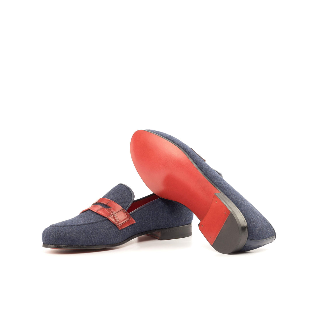 Men's Wellington Slippers Leather Blue Red 4800 2- MERRIMIUM