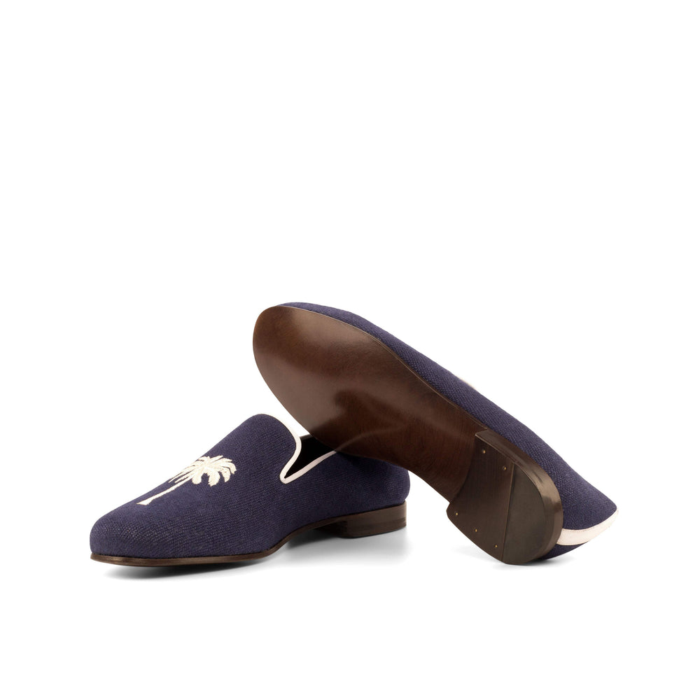 Men's Wellington Slippers Leather Blue White 4282 2- MERRIMIUM