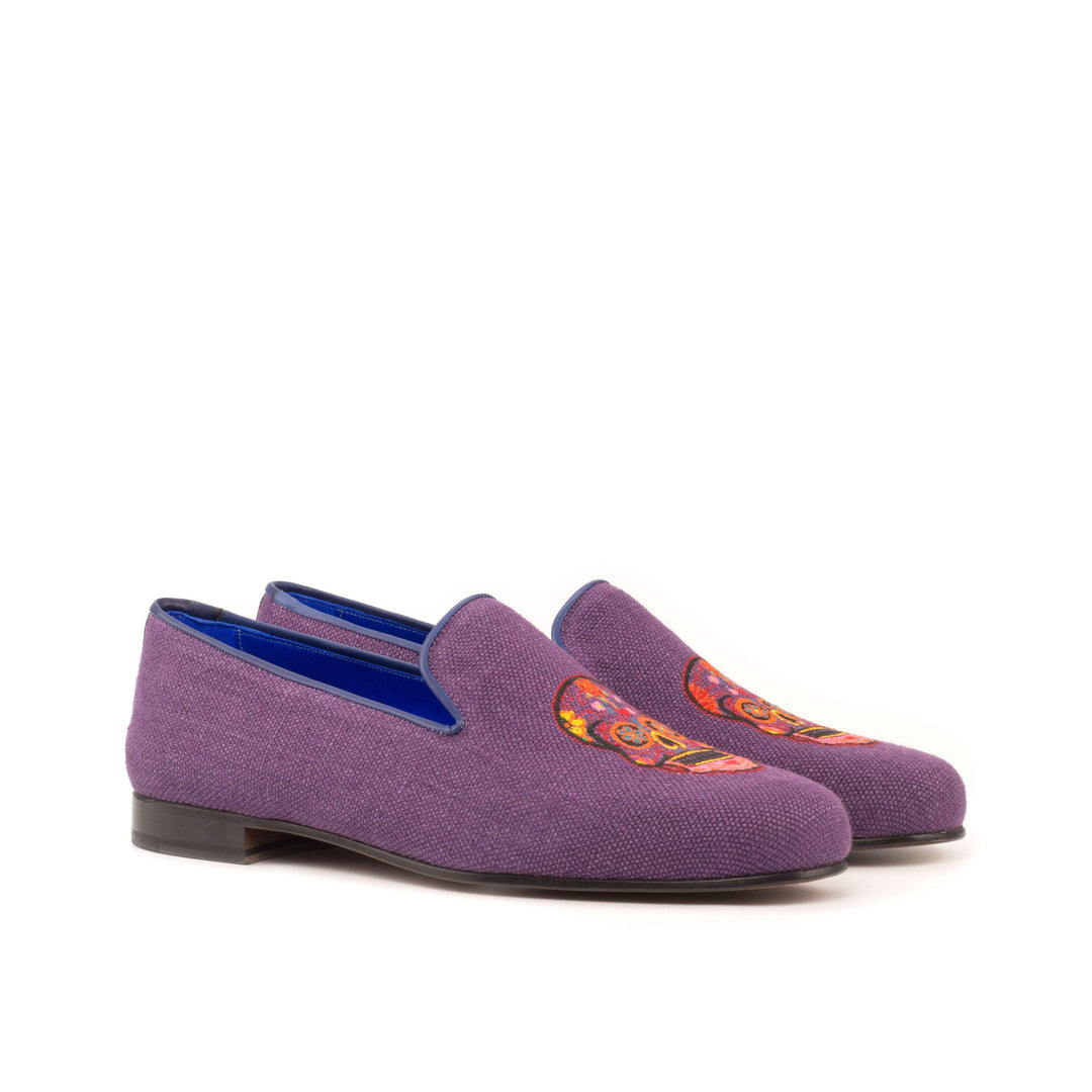 Men's Wellington Slippers Leather Violet Blue 3646 4- MERRIMIUM