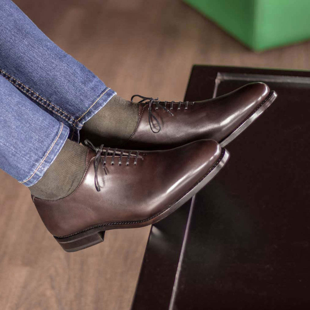 Men's Wholecut Shoes Leather Goodyear Welt Dark Brown 5022 1- MERRIMIUM--GID-4257-5022
