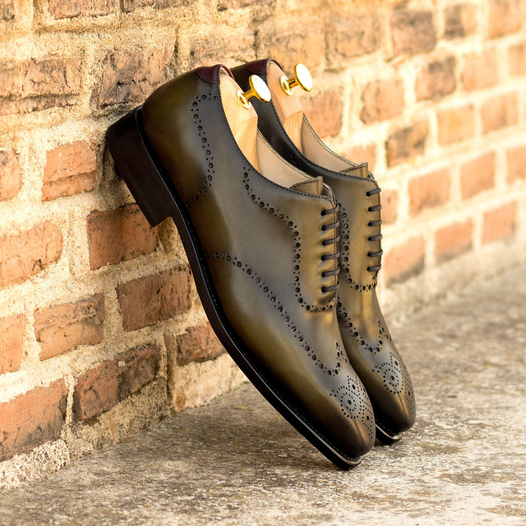 Men's Wholecut Shoes Leather Goodyear Welt Green Burgundy 5686 1- MERRIMIUM--GID-2578-5686