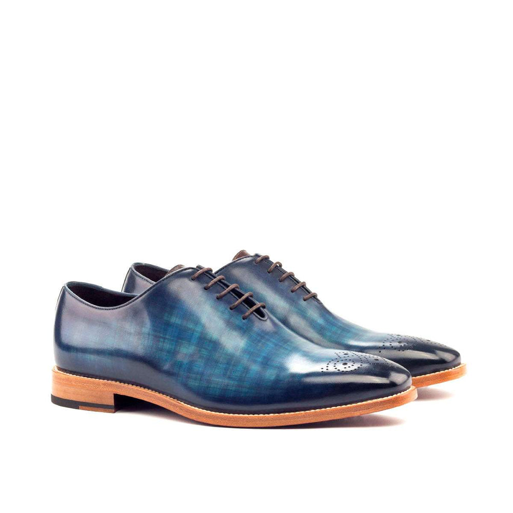 Men's Wholecut Shoes Patina Leather Blue Dark Brown 2663 2- MERRIMIUM