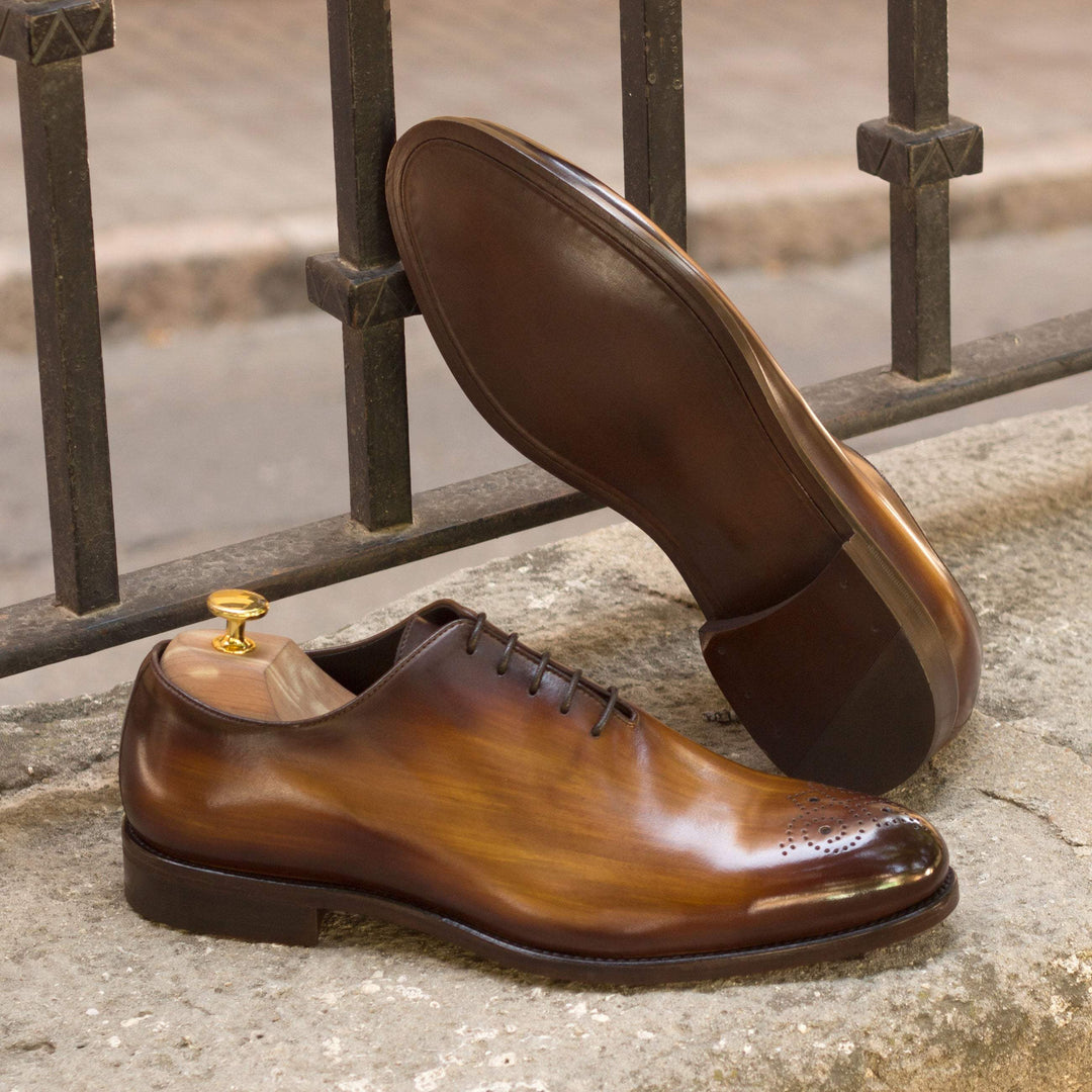 Men's Wholecut Shoes Patina Leather Brown 3307 1- MERRIMIUM--GID-1547-3307