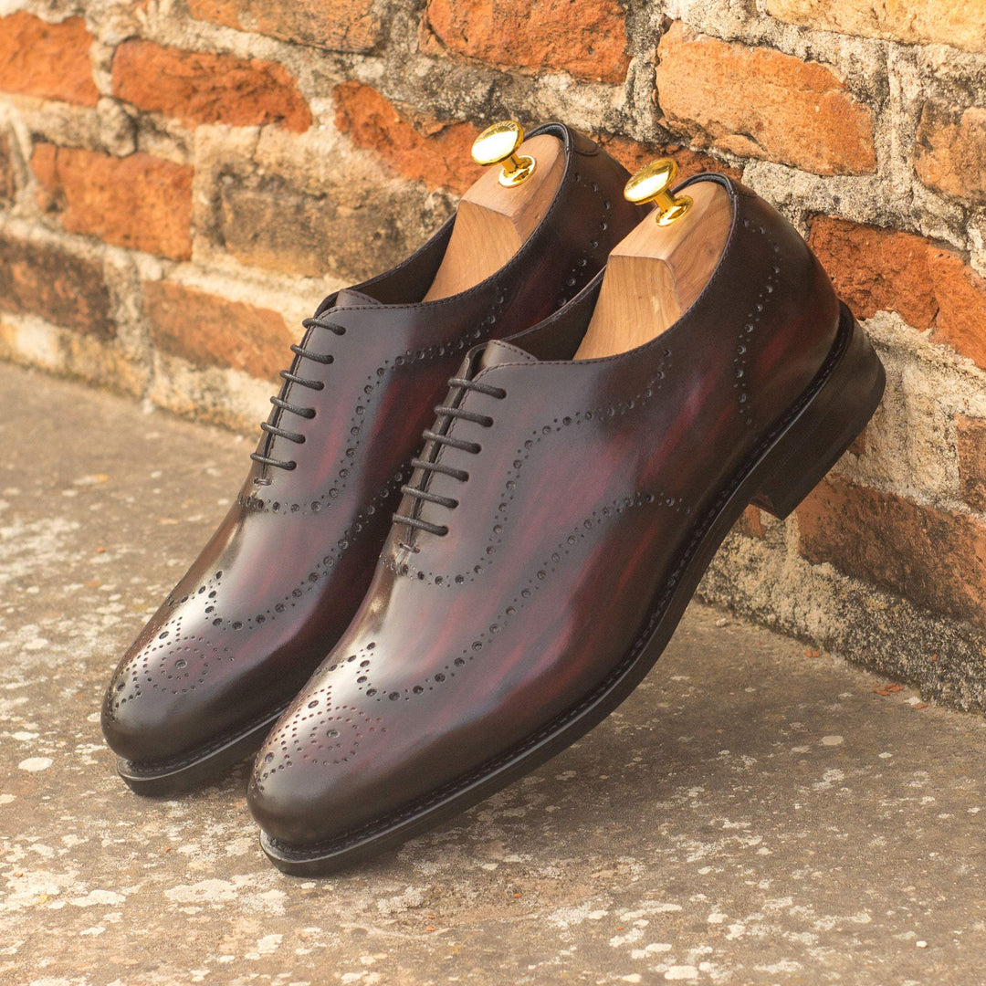 Men's Wholecut Shoes Patina Leather Goodyear Welt Black Burgundy 3693 1- MERRIMIUM--GID-2440-3693
