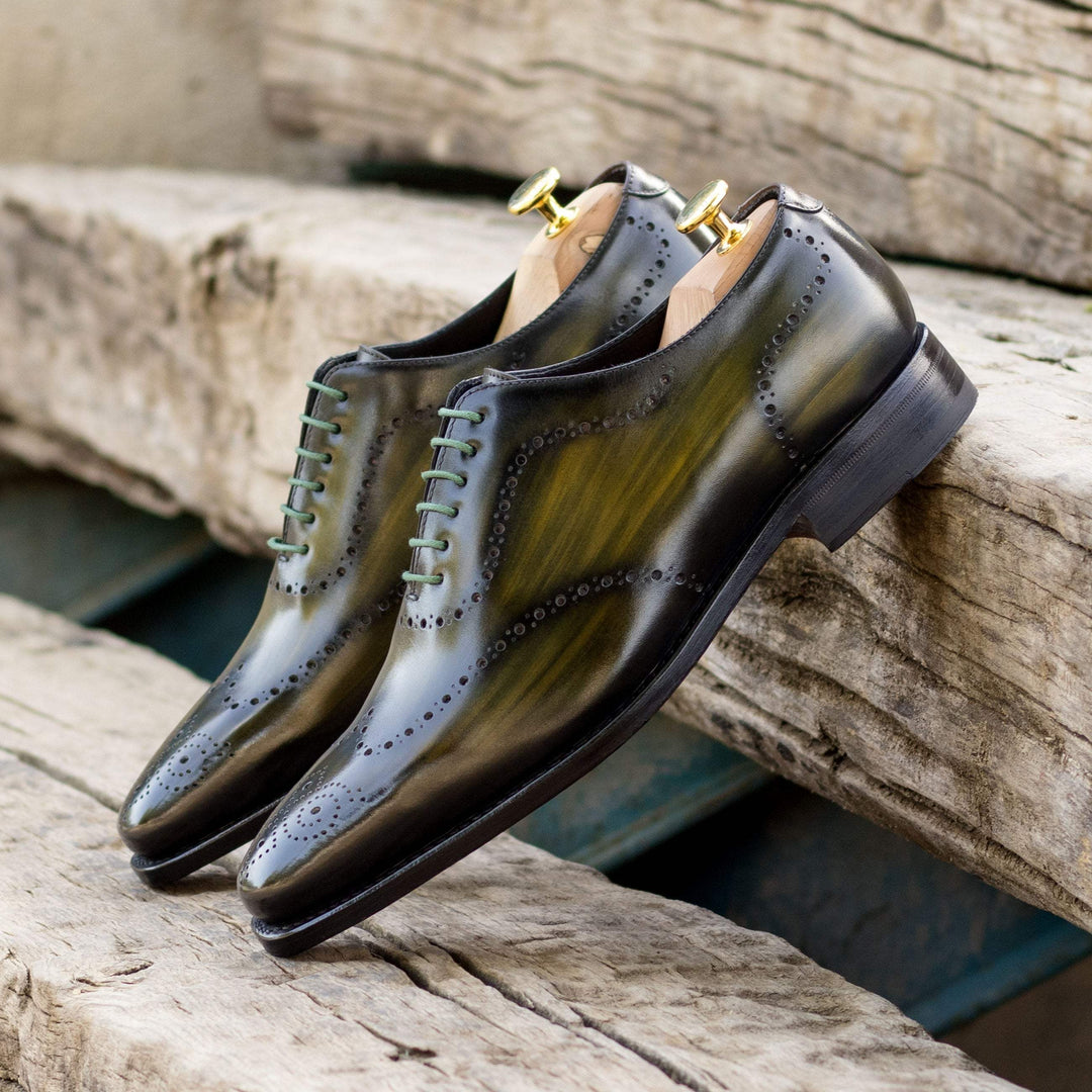 Men's Wholecut Shoes Patina Leather Goodyear Welt Brown Green 5444 1- MERRIMIUM--GID-2443-5444