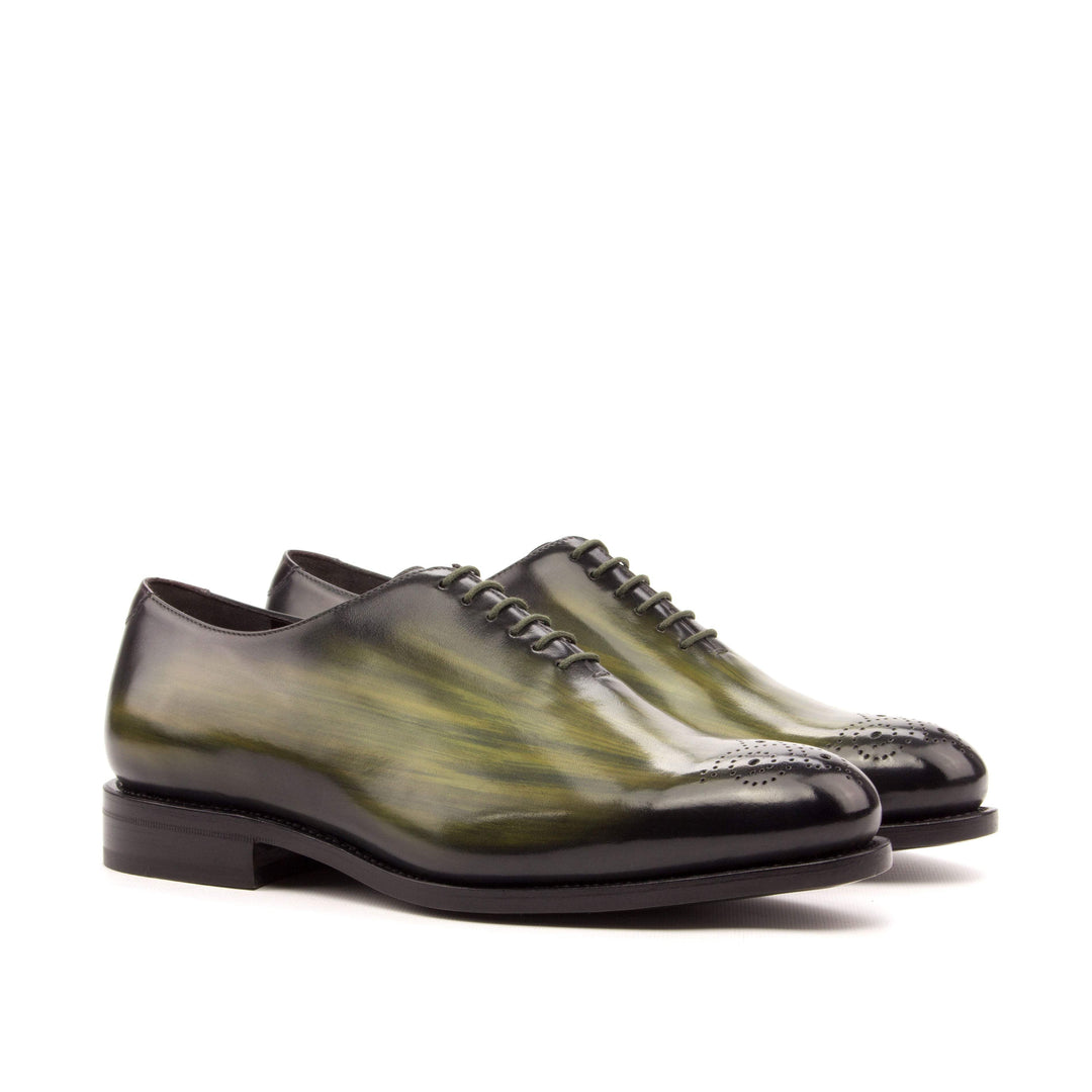Men's Wholecut Shoes Patina Leather Goodyear Welt Burgundy Green 3468 3- MERRIMIUM